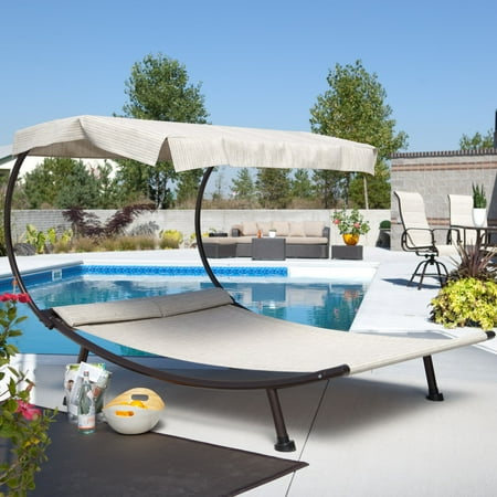 King Double Chaise - Coral Coast Del Rey Double Chaise Lounge with Canopy