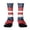 Deep Red, variant on Vintage USA Flag Crew Socks Retro Distressed Star Stripe Socks Patriotic Print Soft Breathable Elastic Compression Mid Calf Socks For Independence Day Colorful Fancy Crazy Design Socks