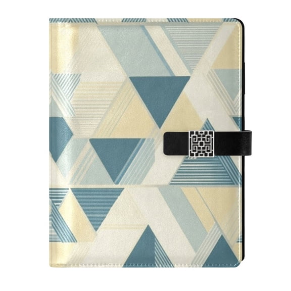 Premium Faux Leather Notebook - Refillable, Multi-Functional Organizer, 23.3x17cm, All-Season Use，Triangles