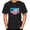 black, variant on ﻿   Men's Cool & Casual Printed Tee Cotton Blend Crew Neck Short Sleeve Graphic T-Shirt Casual Male Clothing