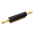 thumbnail image 3 of Creative Home Deluxe Natural Black Marble 18" Length Rolling Pin with Wooden Cradle and Handles, Black, 3 of 3