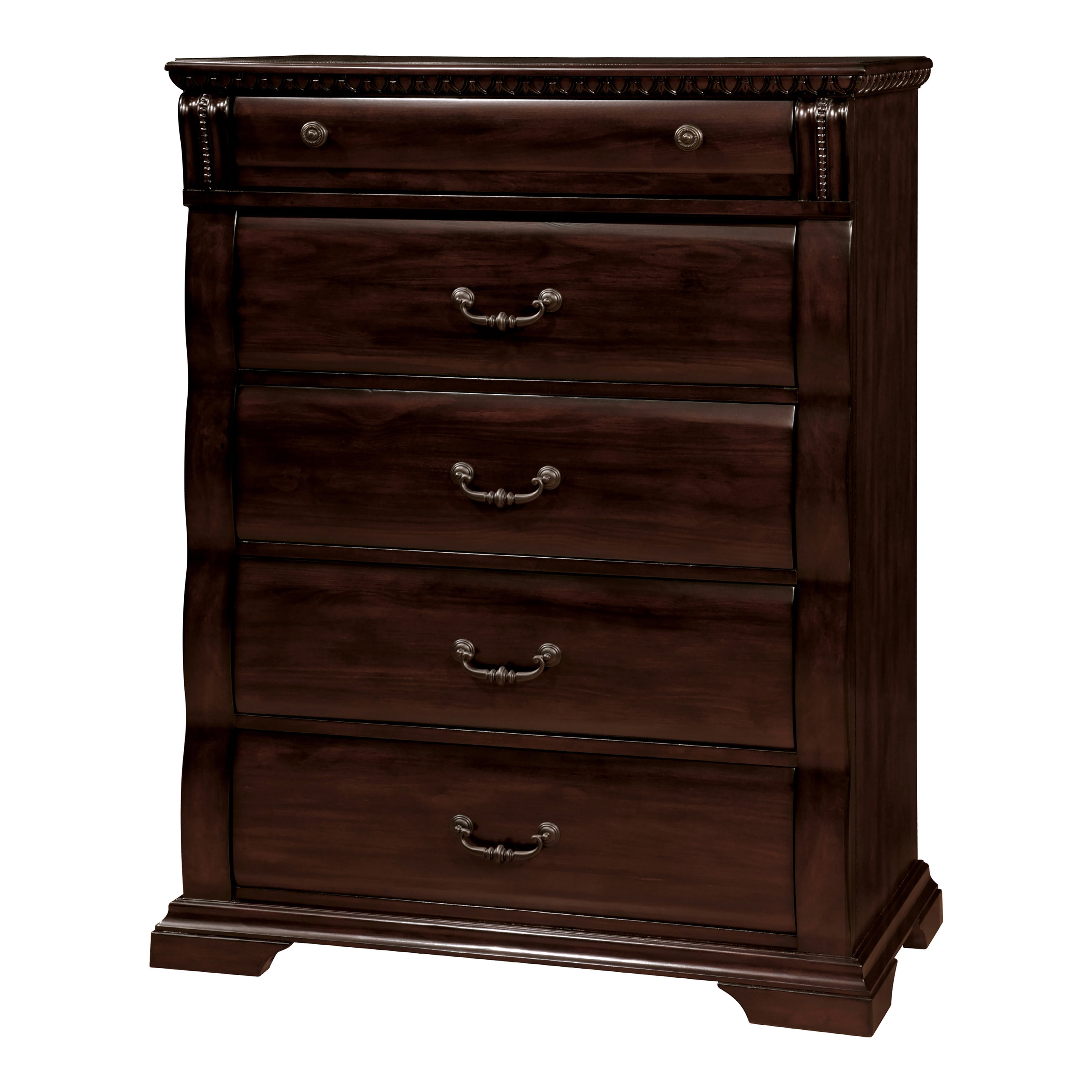 Furniture of America Nielene Transitional 5-Drawer Chest, Cherry