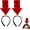 Red, variant on Arrows Headband | 2PCS Light Up Arrows Headband for Short People | Funny Arrowhead Headwear Photo Props | Personalized Symbol