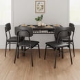 thumbnail image 4 of Luku 5-Piece Dining Table Set with Storage Rack, Modern Black Wood Table & 4 Chairs, 4 of 8