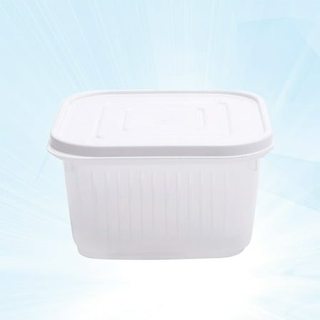 WHAMVOX White PP Fruit Crisper Container for Kitchen Use with Drainer and Sealed Lid to Keep Food Fresh 3.5L