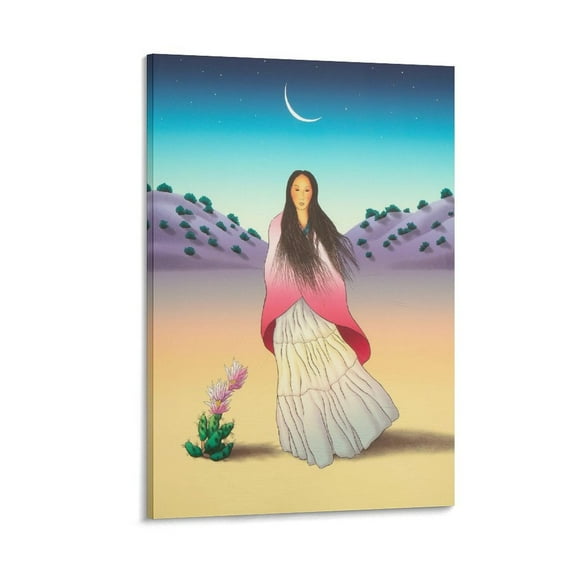 R.C. Gorman Luna Wall Art Prints Canvas Poster Picture Print Canvas Poster Wall Paint Art Posters Decor Modern Home Artworks Gift 12x18inch(30x45cm)