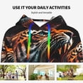 thumbnail image 4 of Lsque Cool Tiger Pattern Casual Women's Hoodie,Hooded Sweatshirt with Kangaroo Pocket,Pullover Hoodie with Eye-catching Drawstrings-XX-Large, 4 of 7
