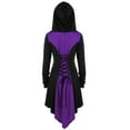 thumbnail image 4 of IROINNID Women's Comfy Long Coat Contrast Color Overcoat Long Sleeve Outwear, Purple, 4 of 5