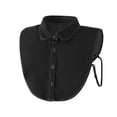 thumbnail image 1 of blusa desmontable de mezclilla negra lavada con cuello falso para mujer, 1 of 2