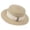 Beige 01, variant on Women Wide Brim Straw Boater Hat UPF Sun Protection Foldable Beach Fedora with Rhinestone Buckle Ribbon
