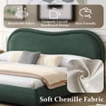 thumbnail image 2 of Noble House King Size Upholstered Platform Bed Frame with Rounded Corners curved headboard,Olive Green, 2 of 4