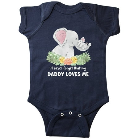 

Inktastic I ll Never Forget That my Daddy Loves Me Cute Elephants Gift Baby Boy or Baby Girl Bodysuit