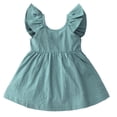thumbnail image 6 of Edvintorg Girls Dresses Cute Ruffle Hem Sleeveless Loose Fit Casual Princess Dress Kids Clothes Girls Size 0-6, 6 of 7
