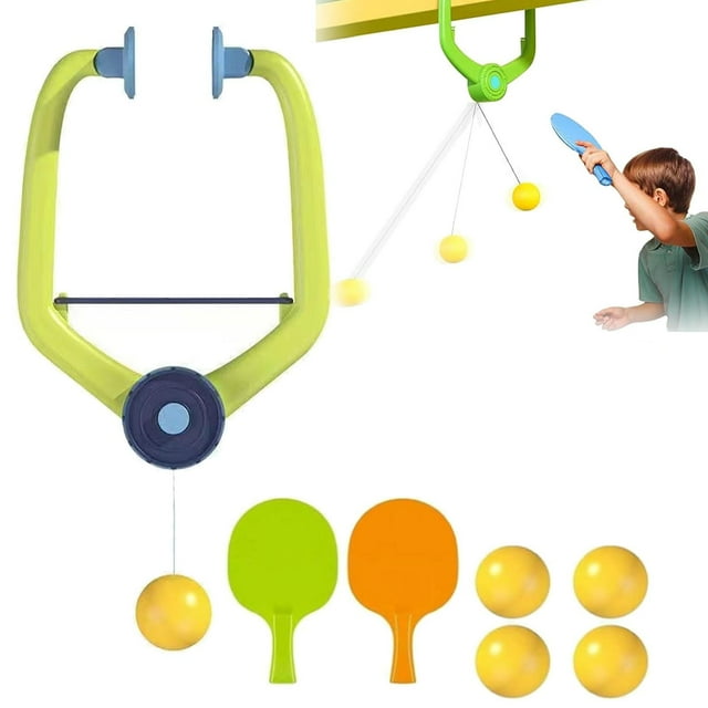 Jeu de Lancer de Porte, Jeu de Ping-Pong Réglable pour Entrée, Ensemble d'Entraînement de Tennis de Table avec Raquette et Balles, Coordination Améliorée pour Exercice Quotidien, Kit de Démarrage Supérieur