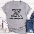 thumbnail image 2 of Pompotops Femmes Sometims i talk Letter O Col Chemise Pull Manches Courtes Tops Tee, 2 of 3