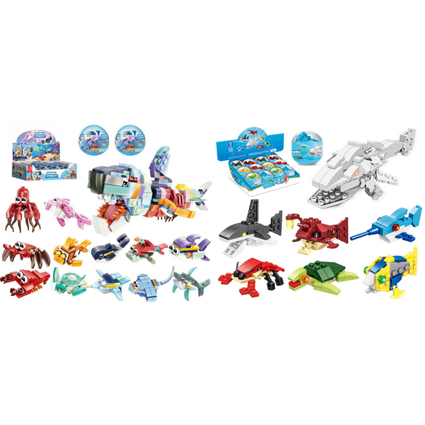 Juego Bloques Construcción Pascua Regalos para Niñas Y (tiburón 12 en 1)