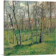 ARTCANVAS Prairie De Bazincourt Canvas Art Print by Camille Pissarro - Size 18 x 18 0.75 Deep