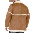 thumbnail image 3 of Mens Casual Sherpa Fleece Lined Jackets Winter Warm Fuzzy Collar Long Trench Coats Big and Tall Outwears Lightweight Shearling Coat with Pockets, 3 of 6