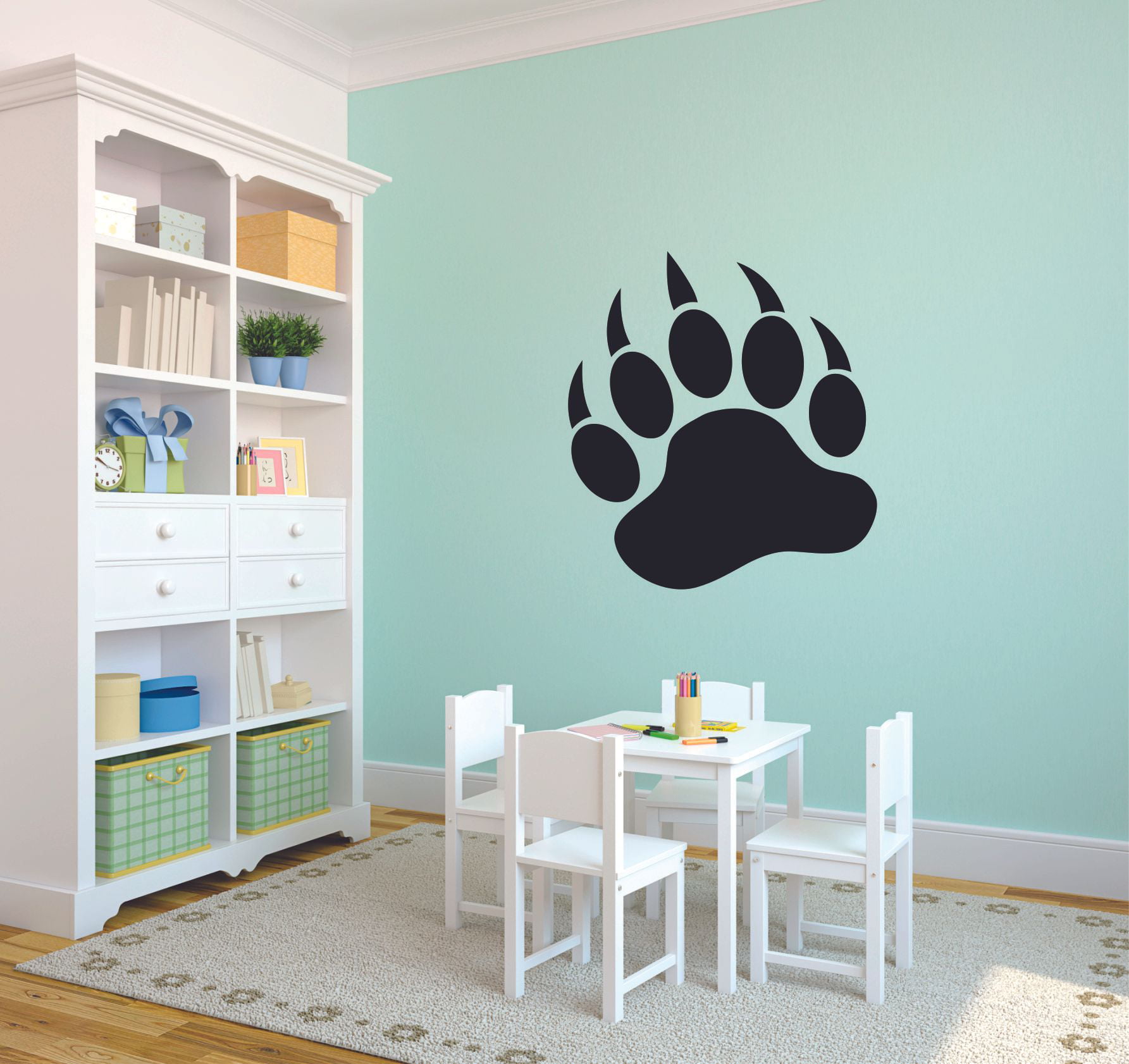 Giant Paw Print Dinosaur Silhouette Drawing Design Cute Decoration ...