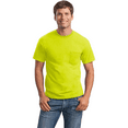 thumbnail image 3 of Gildan Men’s High Visibility Safety T-Shirt, Hi Vis Short Sleeves Adult Workwear with Single Pocket Crewneck Safety Green Tee, 9 Pack, 4XL, 3 of 5