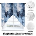 thumbnail image 3 of Abstract Mottled Texture Swag Curtain Valance for Windows, White Blue Oil Painting Window Treatments Short Swag Topper for Kitchen Windows Bathroom Bedroom, 36"x63", 3 of 8