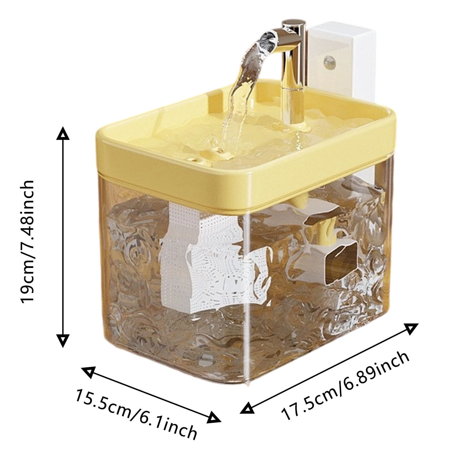 Large Capacity Pet Water Fountain - 50oz Automatic Drinking Fountain for Cats & Small Dogs - Quiet Circulating Pump with Triple Filter & Easy Clean Design