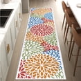thumbnail image 3 of MeyJey 2'x8' Floral Runner Rug for Hallways, Oriental Non Slip Machine Washable Area Rugs Vintage Floor Carpet for Bedroom Kitchen Dinning/Living/Laundry Room, Red/Orange, 3 of 15