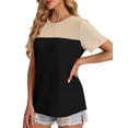 thumbnail image 5 of Camisa WIHOLL Color Block para mujer 2025 Khaki Black Talla XL, 5 of 5