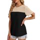 thumbnail image 4 of Blusa WIHOLL de manga corta para mujer, moda 2025, caqui, negra, L, 4 of 4