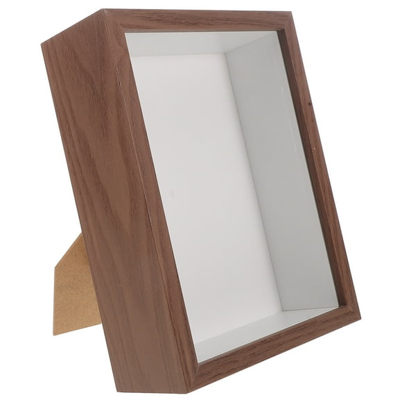 KAKOWELY small display case Display Shadow Frame 8-inch with Clear Acrylic Window Wood Deep Shadow Box for Specimen Flowers Tabletop or Wall Hanging Photo Frame Figure Displaying Rack