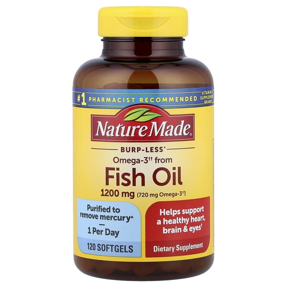 Nature Made Fish Oil 1200 mg, 120 ct, Liquid Softgels, Dietary Supplement