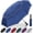 blue, variant on 62 Inch Large Vented Golf Umbrella with Reflective Stripe Windproof Double Canopy 10 Ribs Portable Travel Umbrella UV Protection Auto Open Close Black