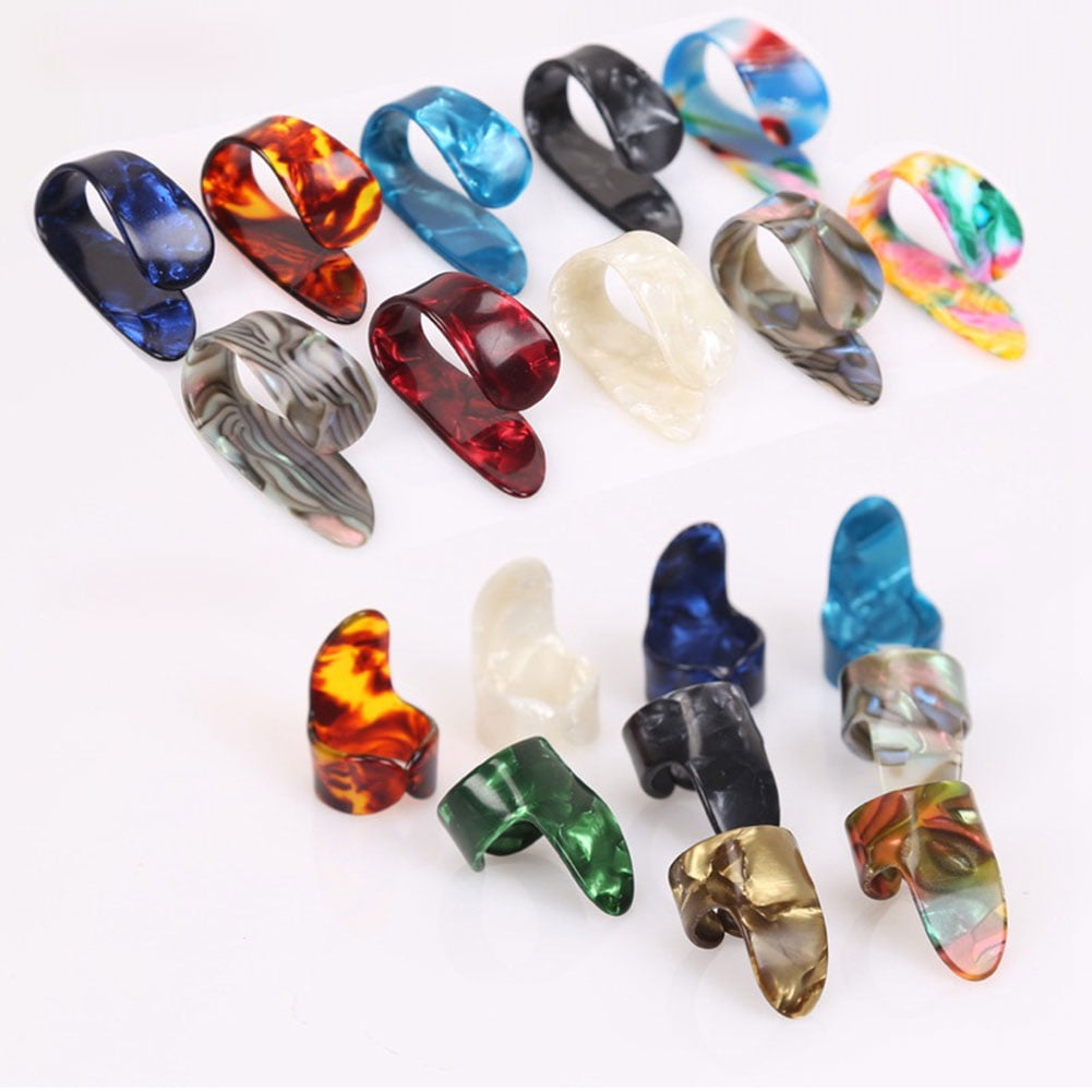 Yirtree 9 Pieces Guitar Picks Ring Thumb Finger Picks Open Design ...