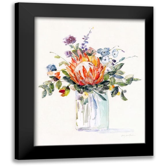 Swatland, Sally 12x14 Black Modern Framed Museum Art Print Titled - Pretty Protea II
