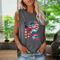 thumbnail image 2 of OAVQHLG3B Summer Tops for Women 4th of July Outfits for Women Patriotic ShirtsWomen's Fashion Round Neck Independence Day Printing Sleeveless Tops, 2 of 4