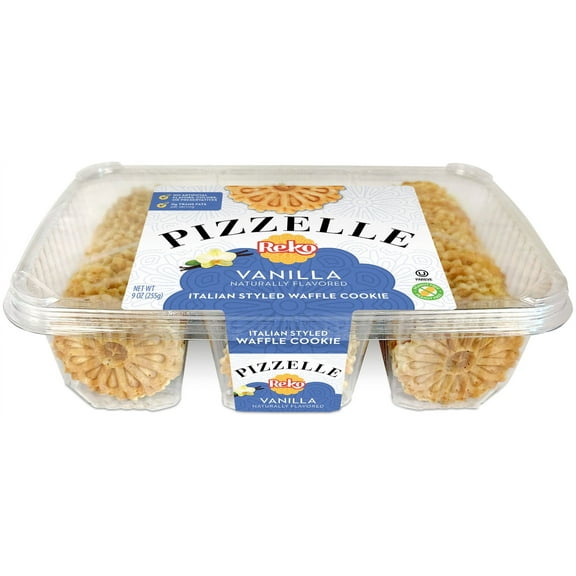 Reko Pizelle Vanilla Mini Pizzelle, Italian Waffle Cookie, 9oz, 1 Pack