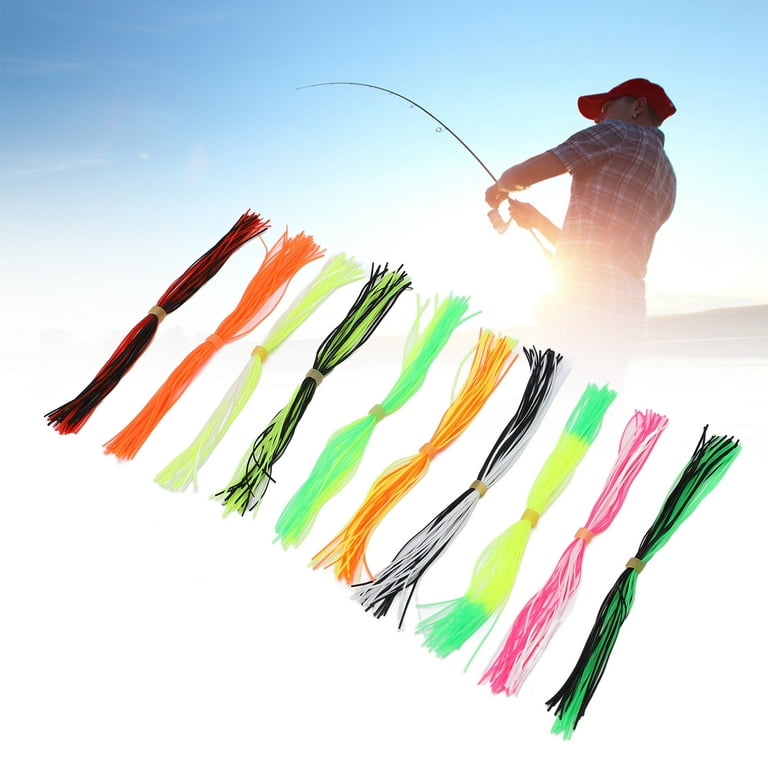 24 Bundles Silicone Jig Skirts 50 Strands Bass Fishing Jigs Skirts Tackle  Craft