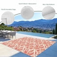 thumbnail image 3 of Red Orange Baroque Outdoor Rug 3x5 Ft - Reversible Patio Rug Outdoor Camping Rugs, Abstract Art Floral Pattern Washable Indoor Outdoor Area Rugs, Non-Slip Outdoor Carpet Runner for Deck/Porch, 3 of 8