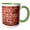 Green/White, variant on 3drose, Red Brick Wall - Grunge Brown Brick Texture Photography - Urban City Architecture - Builder Gifts, 15oz Two-tone Red Mug