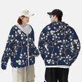 thumbnail image 4 of Fotbe Cherry Blossoms on Navy Background Chaqueta con Protección Solar UPF 50+ para Hombre y Mujer, Camisa con Capucha y Bolsillos-Large, 4 of 7