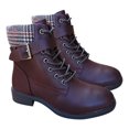 thumbnail image 3 of Bota de piel para mujer Adomicilies Brown-7145 con diseño escocés, 3 of 4