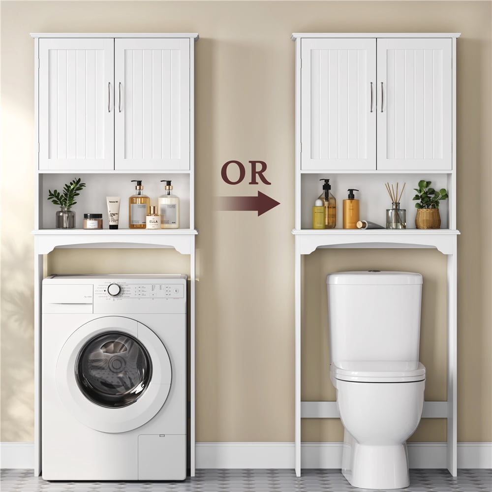 Yaheetech Over-the-Toilet Bathroom Cabinet with Adjustable Shelf,White