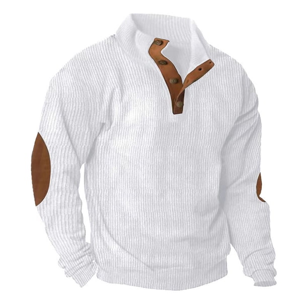 Suéter de pana para hombre, suéter de invierno, sudadera cálida para hombre sin capucha, suéter para hombre, suéter de trabajo de invierno