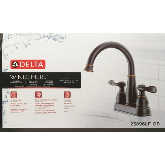 Delta Windemere Oil Rubbed Bronze Centerset Bathroom Sink Faucet 4 in.