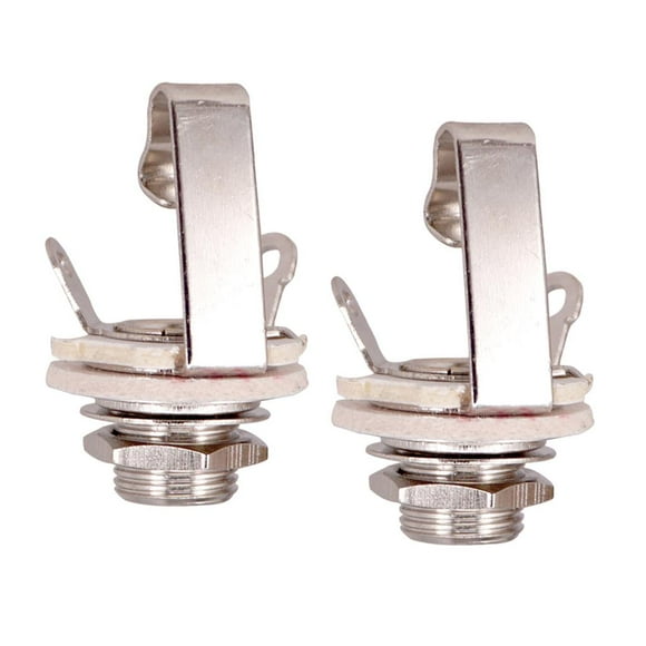 2x Conector De Zócalo De Salida De Guitarra De Latón 6.35mm Para Guitarra Eléctrica Parte De Bajo Plata Hugo Toma de salida de guitarra