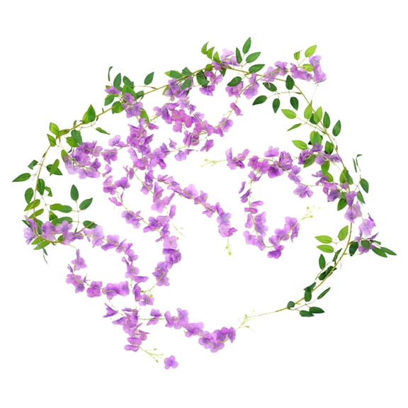 Wisteria Flower Vines Garland 6.2/7.5 Ft Artificial Silk Flowers - Elegant Hanging Wisteria String Hanging Flower for Wedding Arch Home Garden Party Outdoor Decor, 1Pc, Multicolor(Purple,90x3")