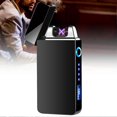 thumbnail image 2 of (-）Double Arc Pulsing Cigarette Lighter Zinc Alloy Side Pressing Type Power Display Flameless Electric Lighter, 2 of 3