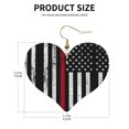 thumbnail image 3 of Women Thin Red Firefighter Line Flag Trendy Heart Leather Dangle Drop Studs Earrings, 3 of 7