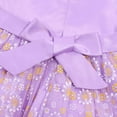 thumbnail image 4 of Mikilon Girls Floral Tulle Dress Size 2-7 Years Double Layer Bow Tied Princess Dress Short Sleeve Ruffled Dress, 4 of 9