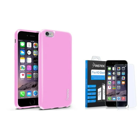 - Insten Light Pink Jelly TPU Skin Gel Rubber Cover Case For iPhone 6 6S 4.7